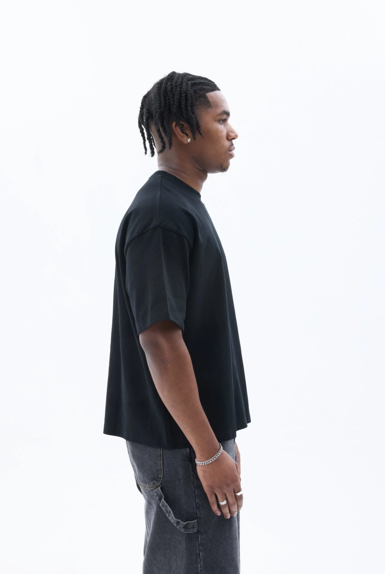 BLANCS BASICS TEE - BLACK - Image 4