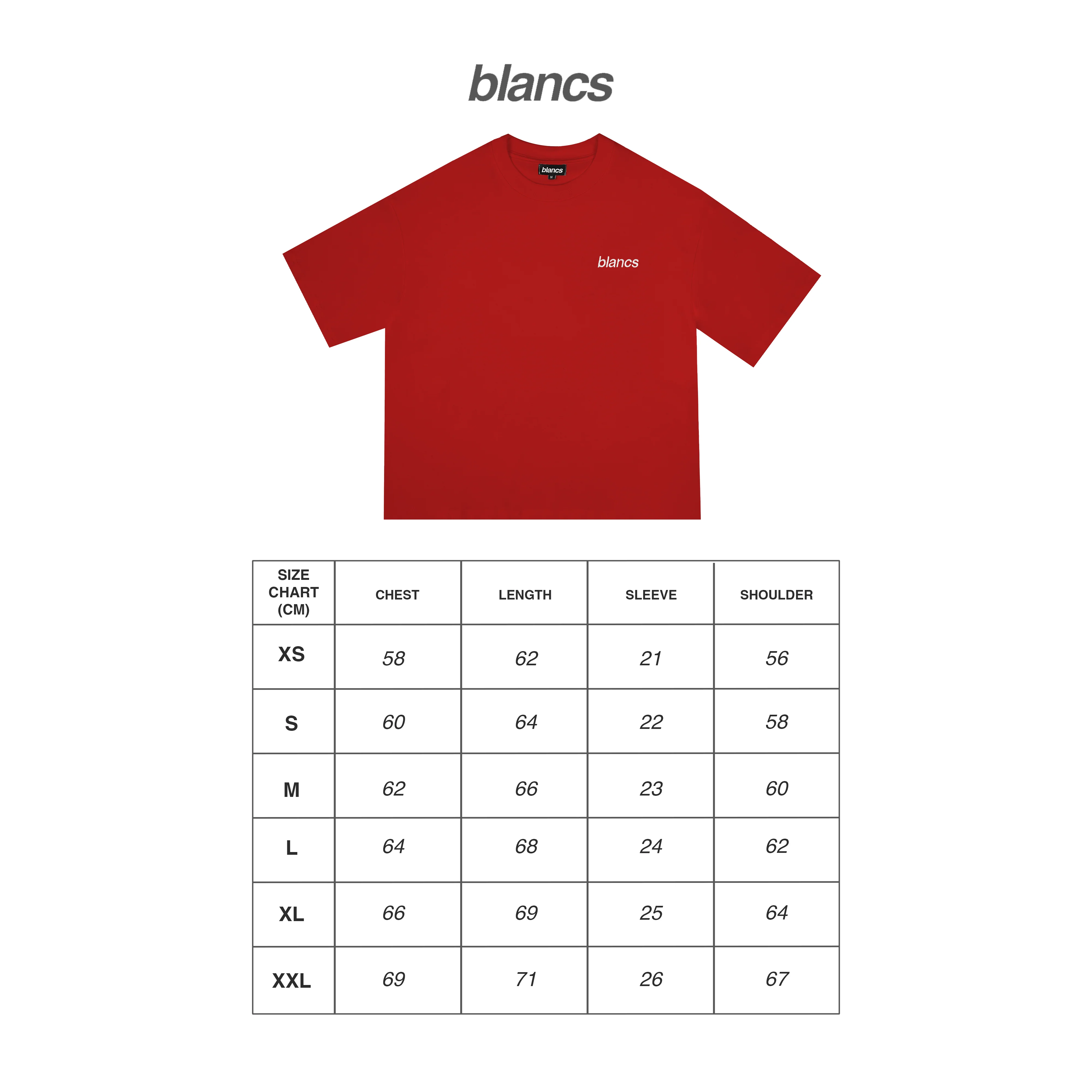 BLANCS CLASSIC LOGO TEE - RED - Image 5