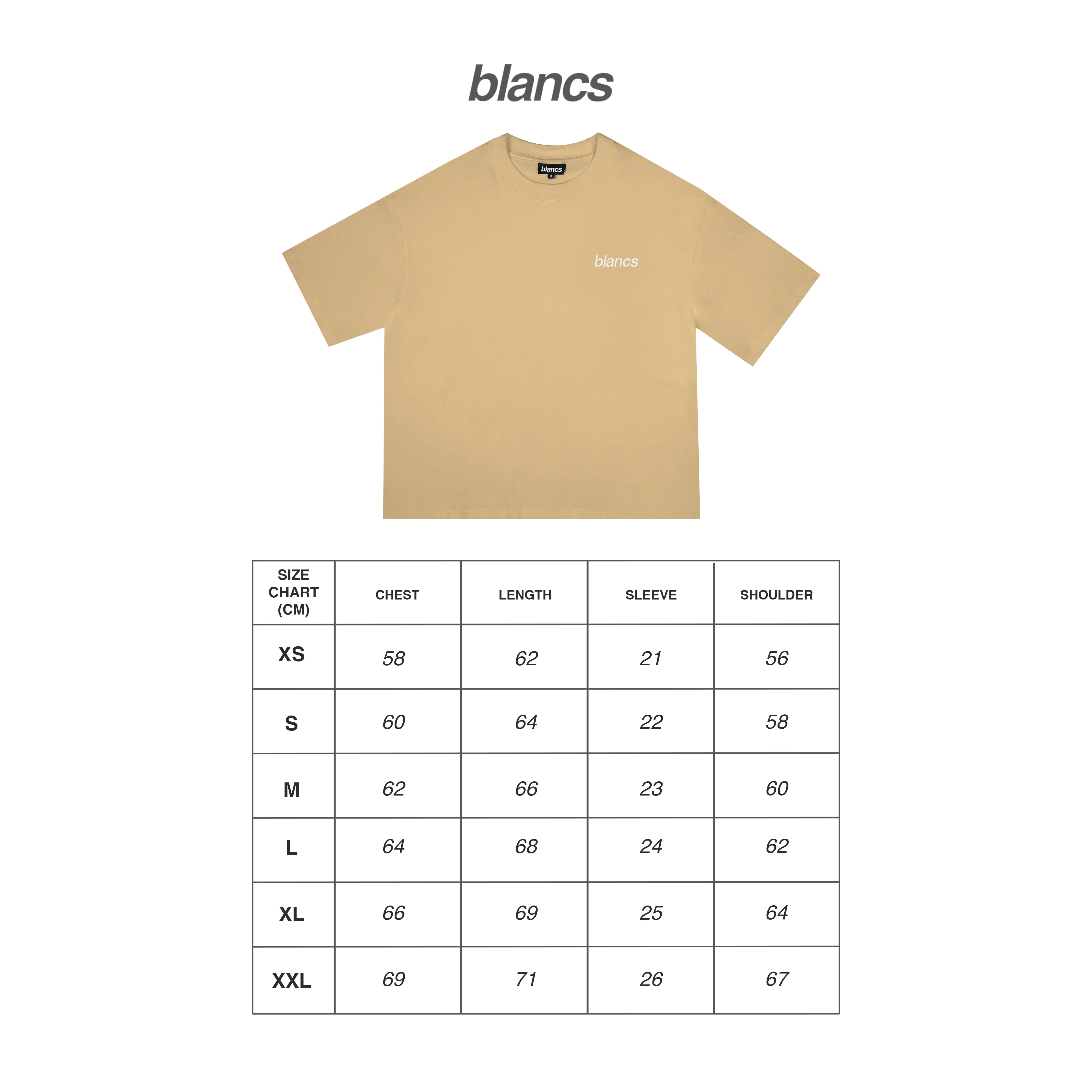 BLANCS CLASSIC LOGO TEE - SAND - Image 7
