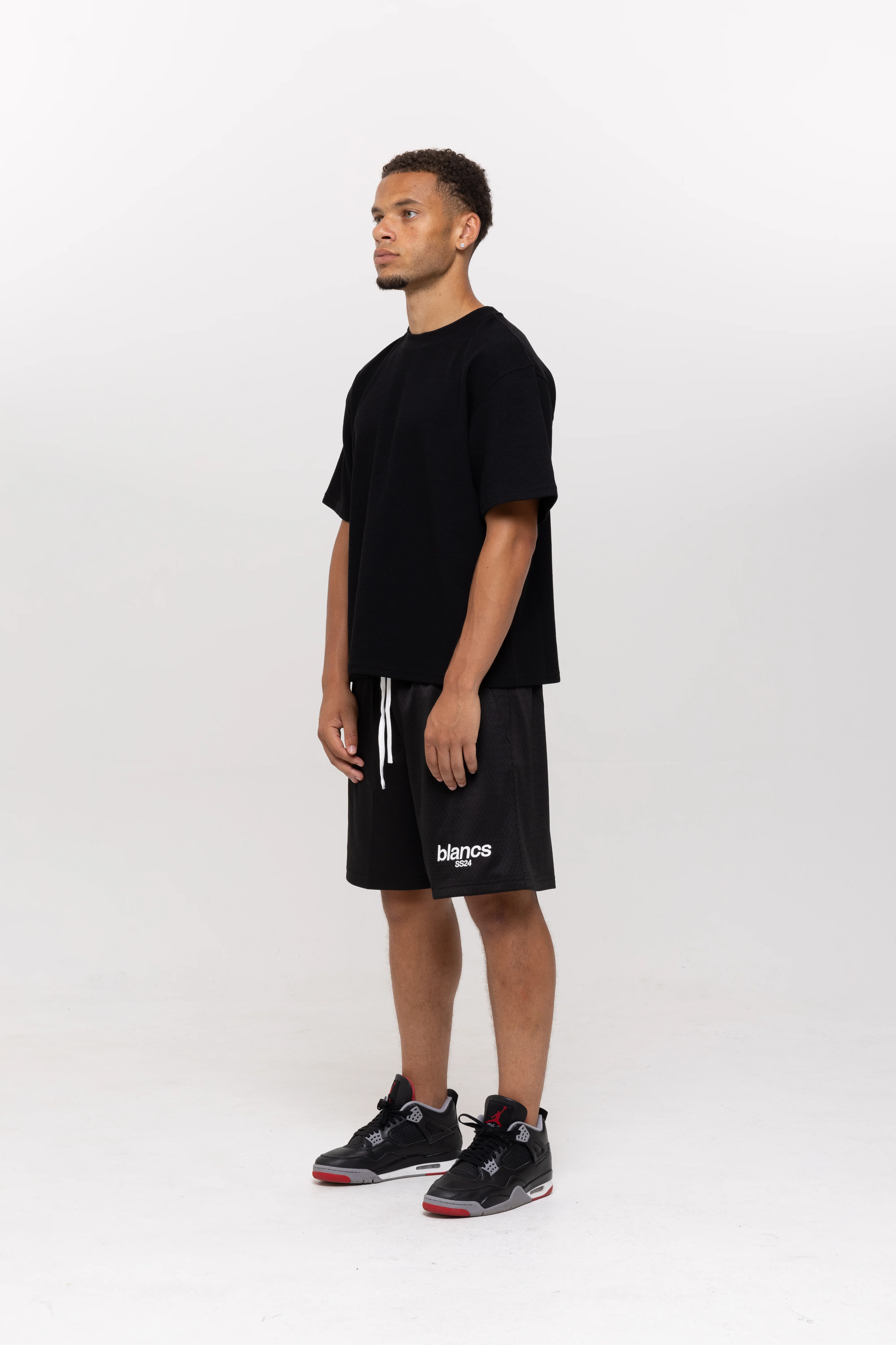 BLANCS MESH SHORTS - BLACK - Image 3