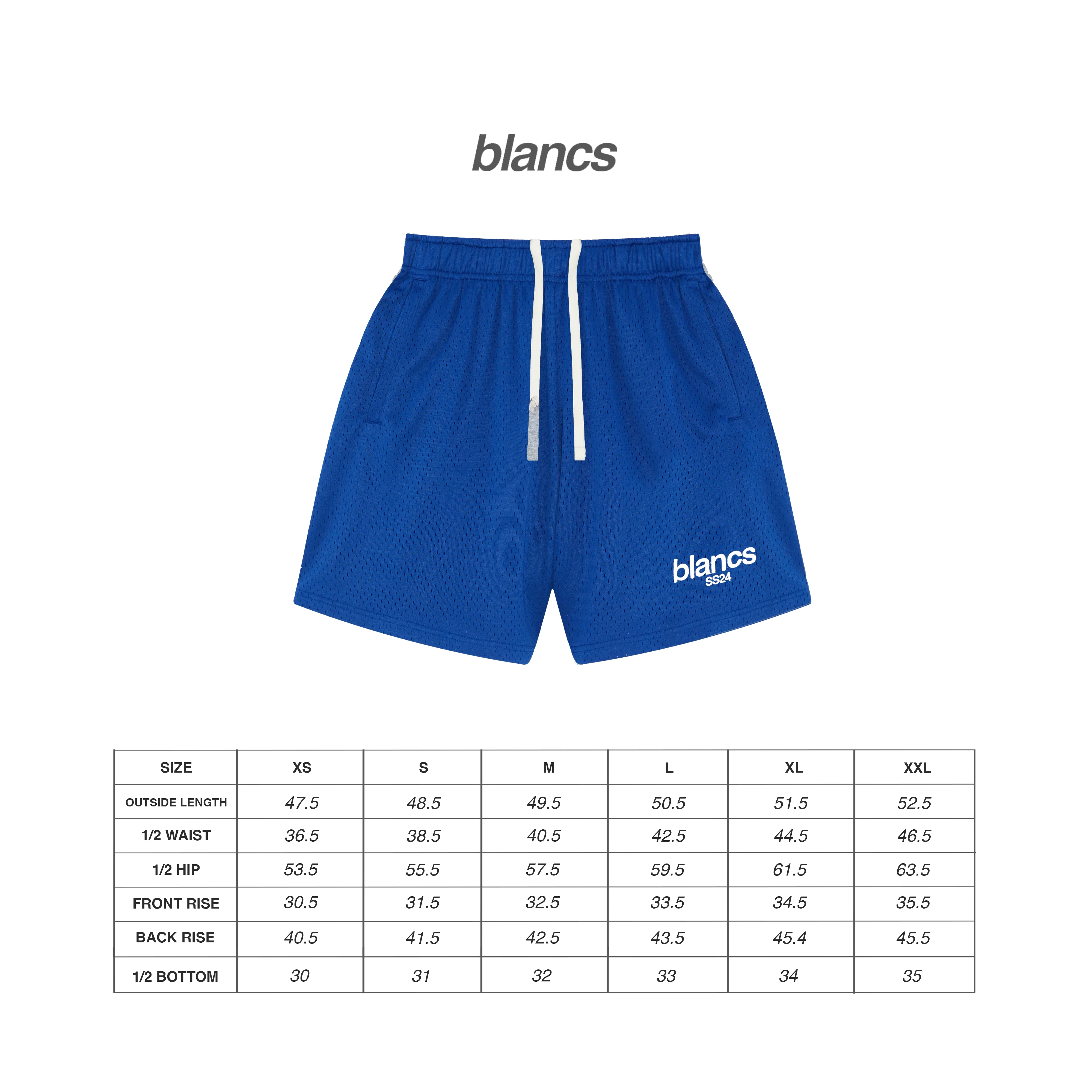 BLANCS MESH SHORTS - BLUE - Image 3
