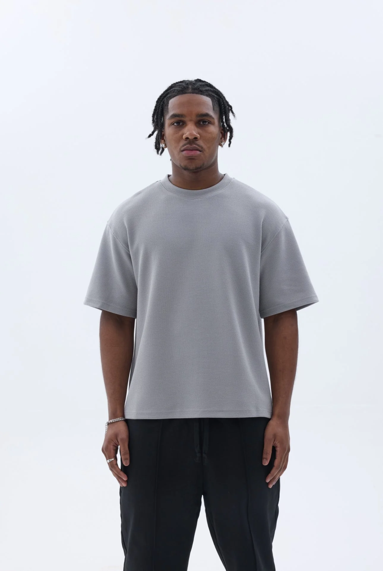 BLANCS WAFFLE KNIT S/S - GREY - Image 4