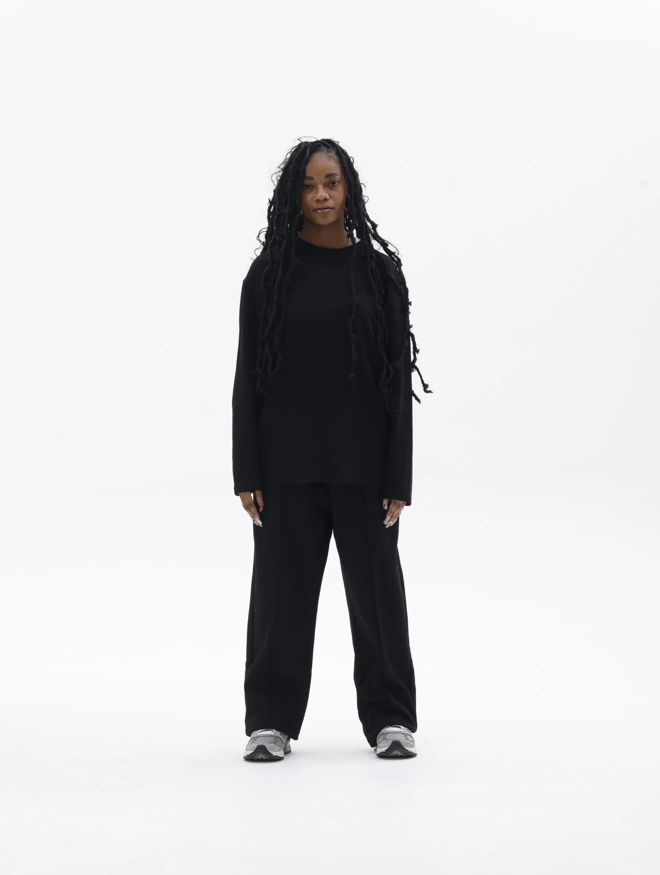 BLANCS WAFFLE KNIT L/S - BLACK - Image 3