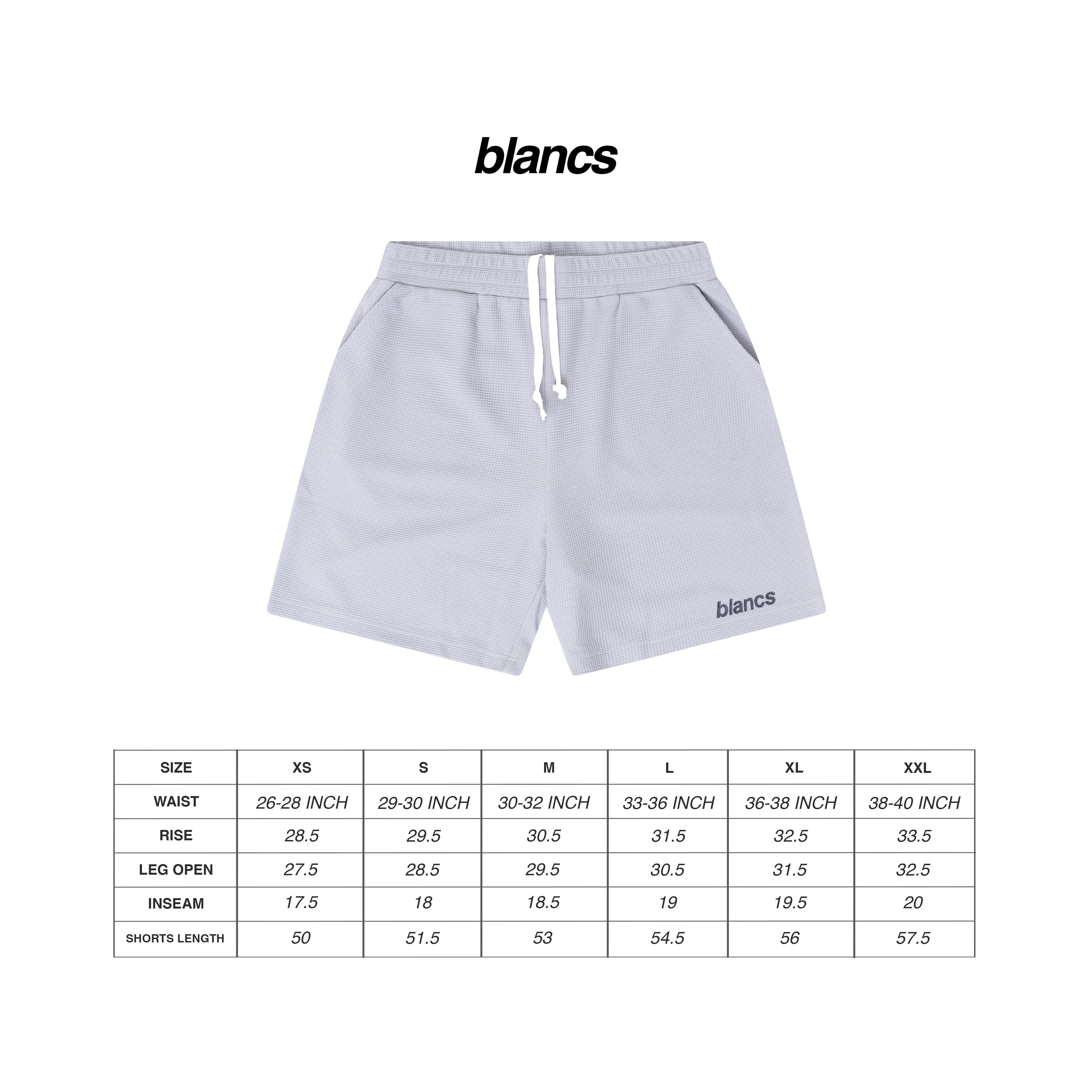 BLANCS WAFFLE SHORTS - GREY - Image 3