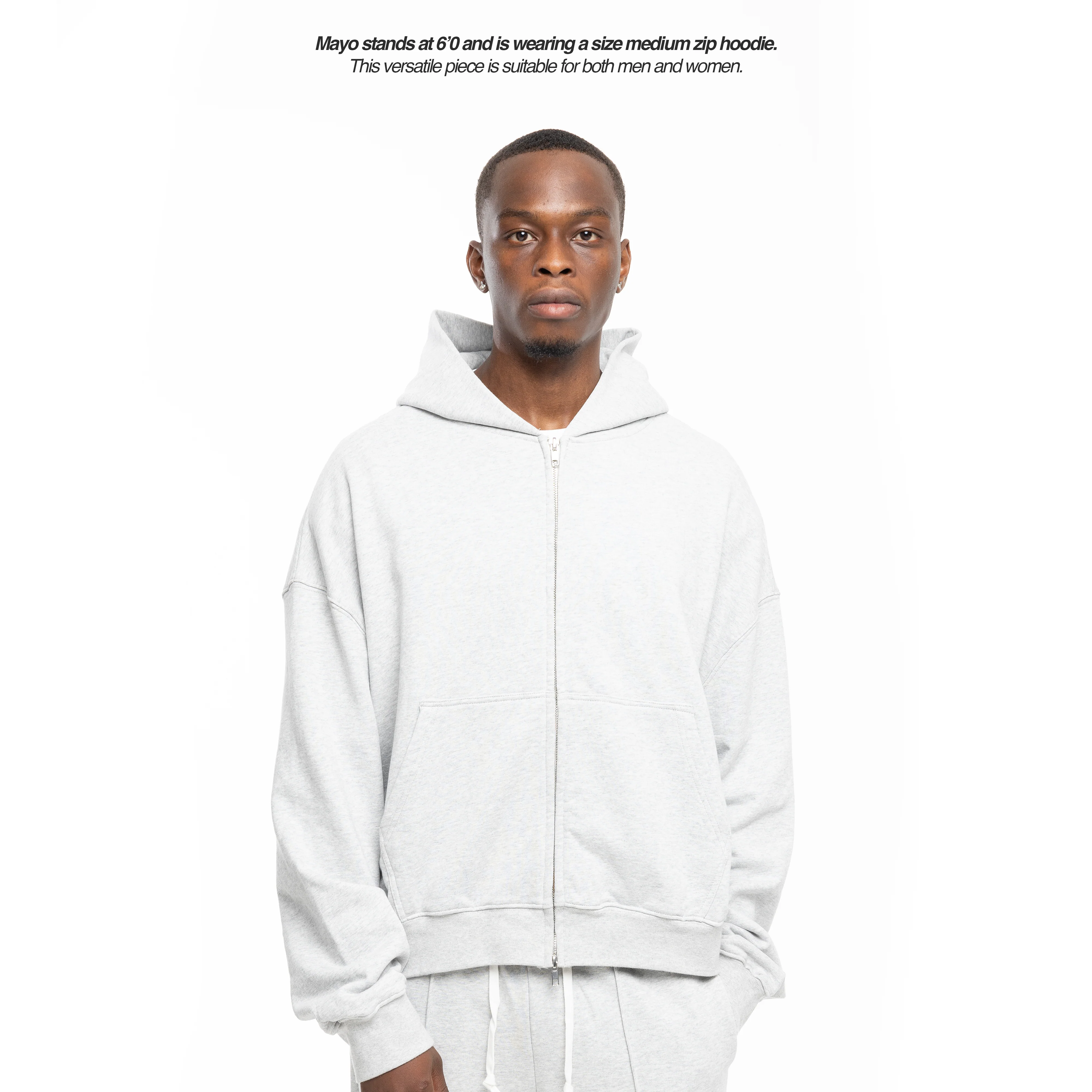 BLANCS ZIP HOODIE - BABY BLUE - Image 5
