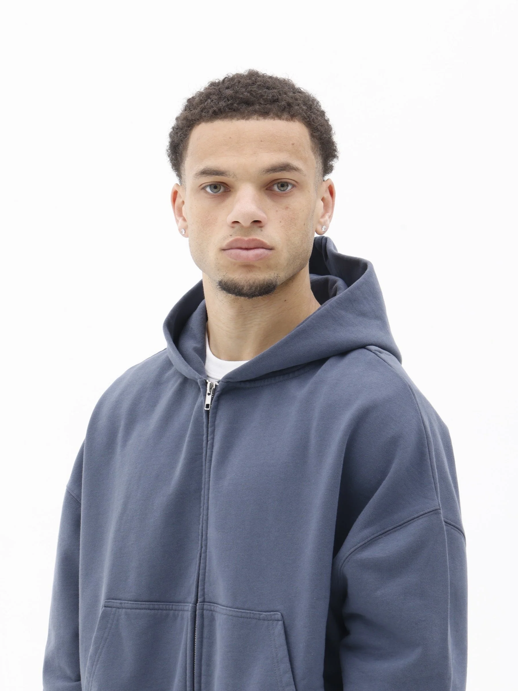 BLANCS ZIP HOODIE - NAVY - Image 3