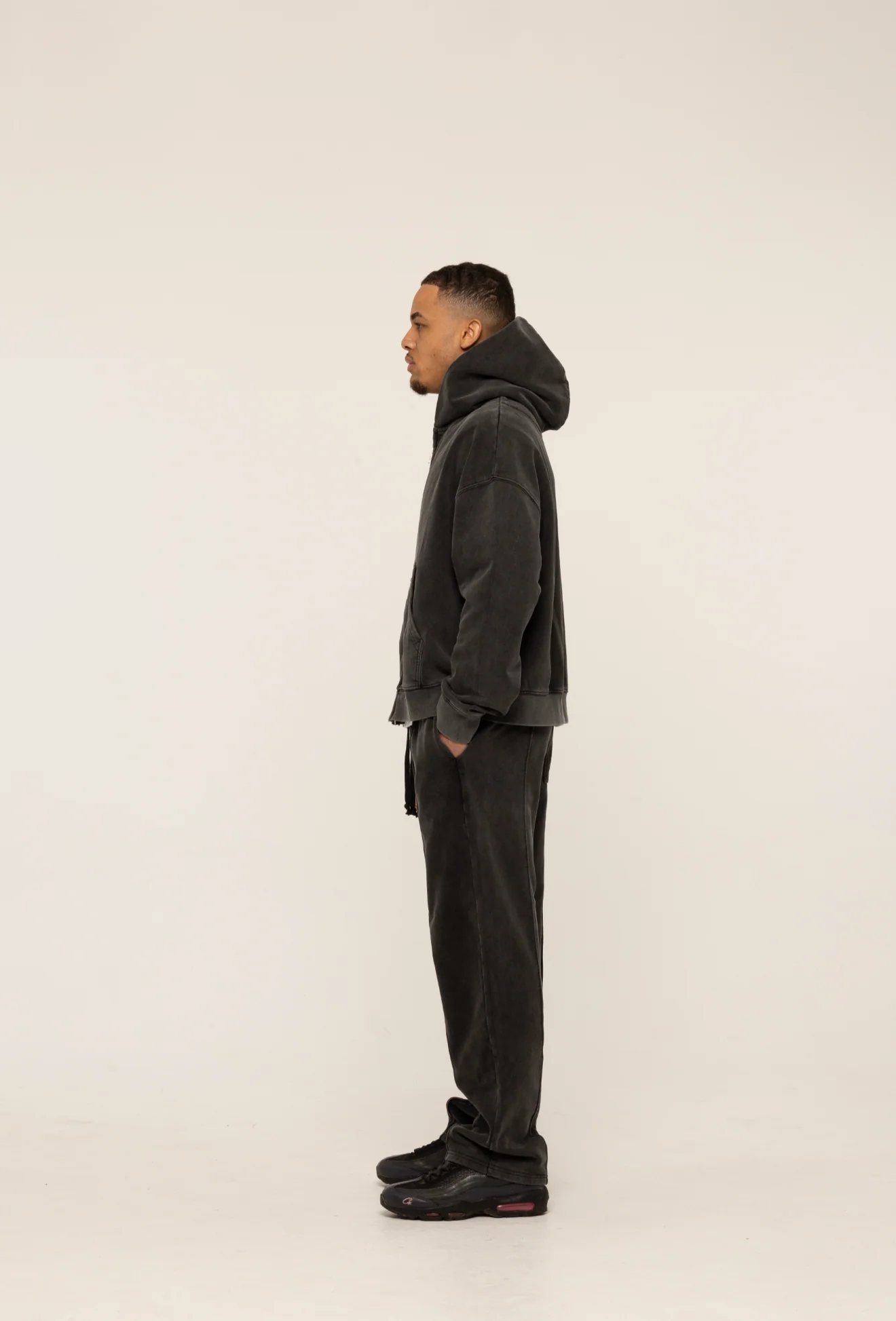 BLANCS ZIP HOODIE - WASHED BLACK - Image 3